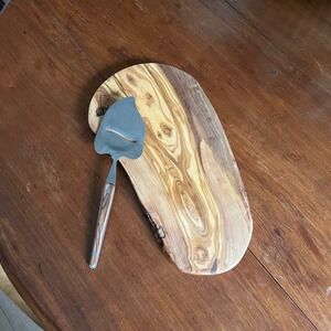 Vintage Live Edge Cheese Board & Slicer